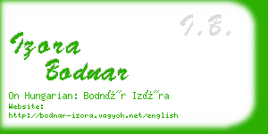 izora bodnar business card